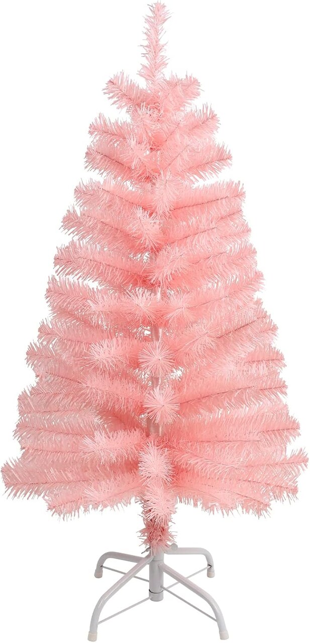 Pink Tabletop Hinged Christmas Tree (3ft Pink) 16"D x 16"W x 36"H